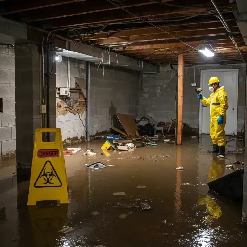 Flooded Basement Electrical Hazard in Key Largo, FL Property